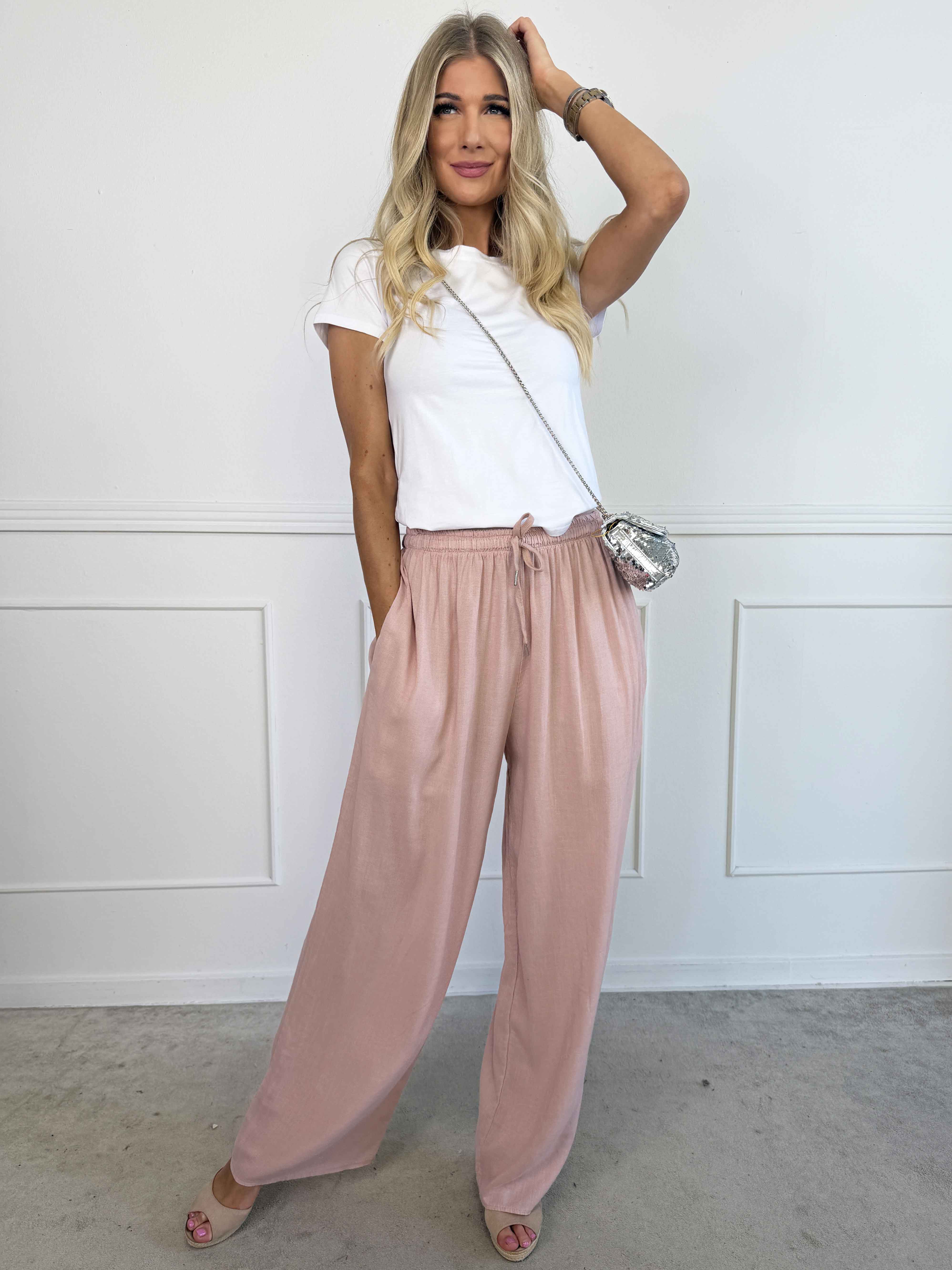 Clara - Lette bukser i viskose og hør